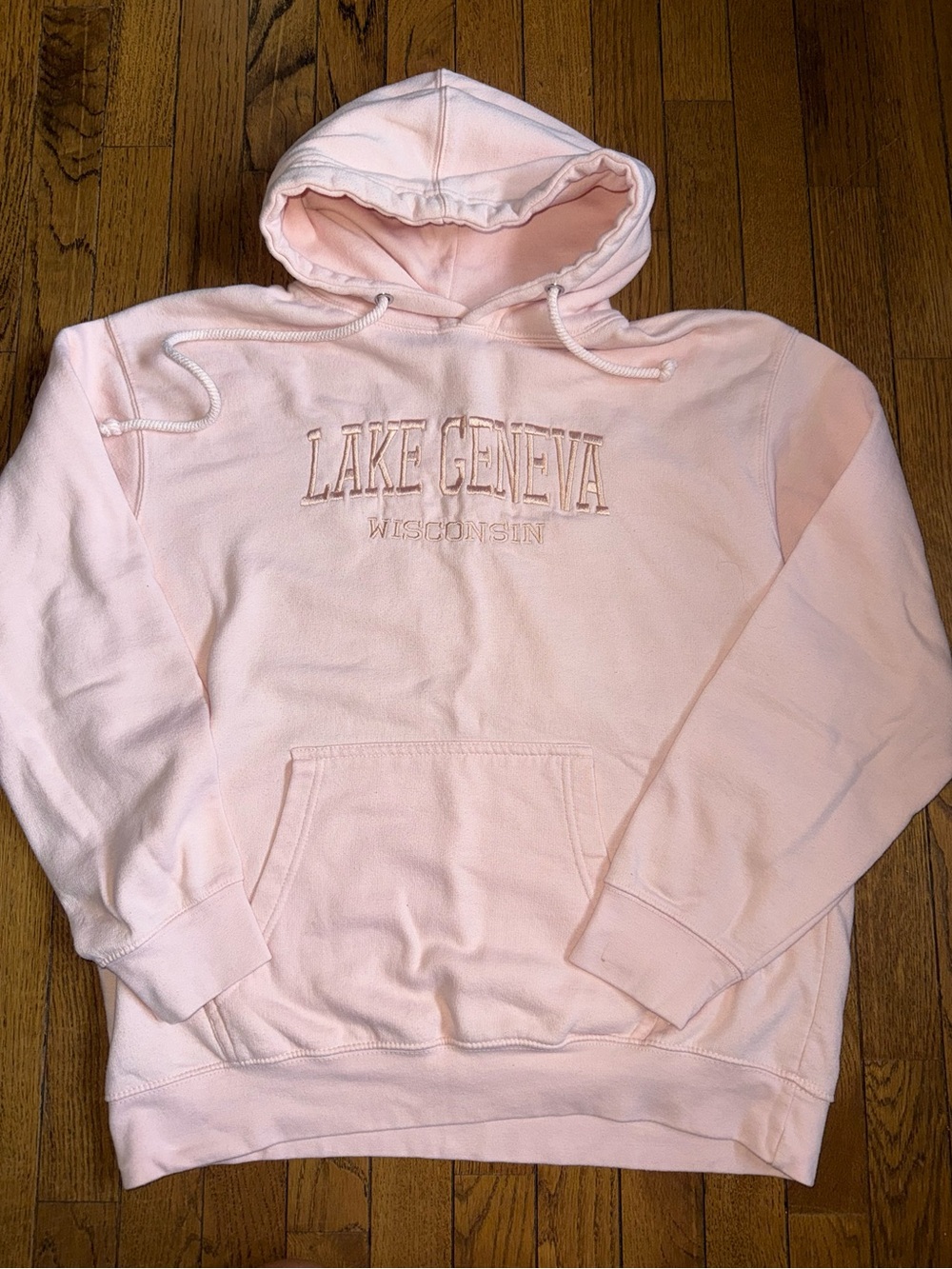 Lake Geneva Wisconsin Pink Hooded Sweatshirt